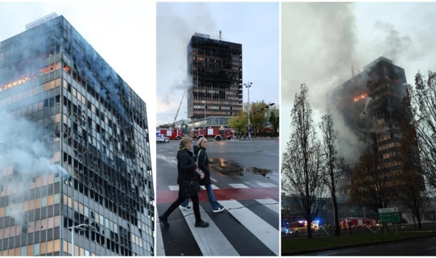 Požar progutao Vjesnikov neboder u Zagrebu, šteta je totalna Požar progutao Vjesnikov neboder u Zagrebu, šteta je totalna