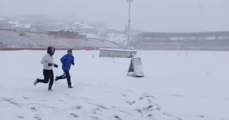 Ni snijeg ni hladnoća nisu spriječili trening atletičara Slobode