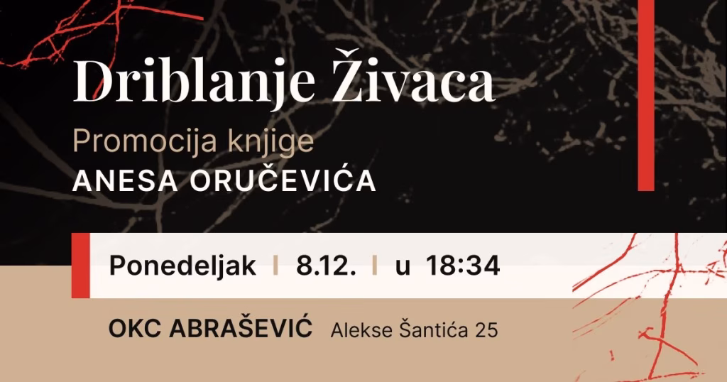 U OKC Abrašević promocija poetske zbirke Anesa Oručevića „Driblanje živaca