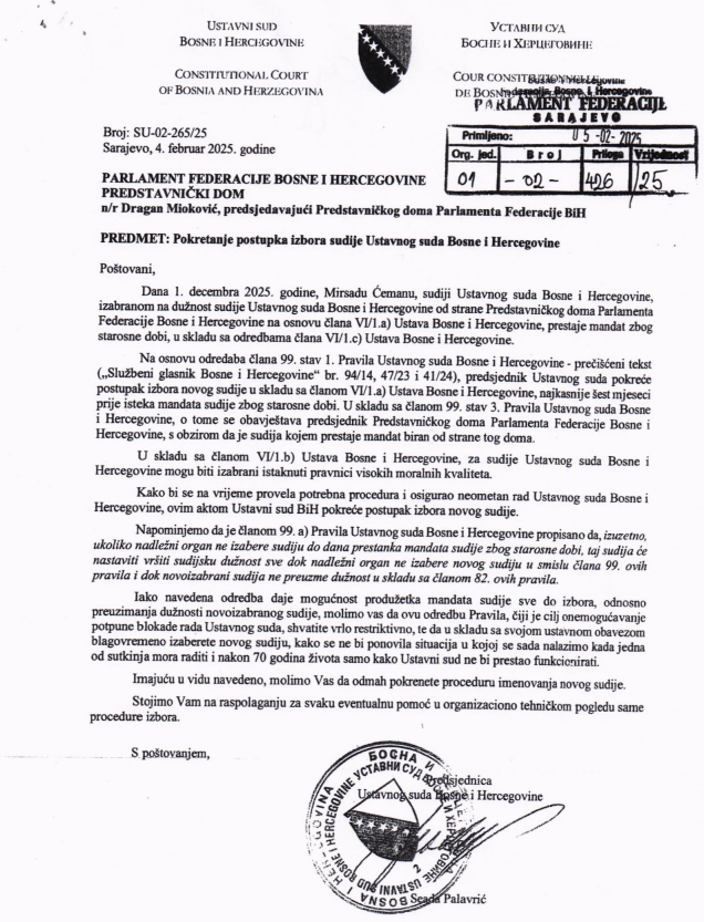 Plan Trojke i HDZ-a: Spajaju izbor sudija Ustavnog suda BiH da bi Čović dobio još jednog sudiju