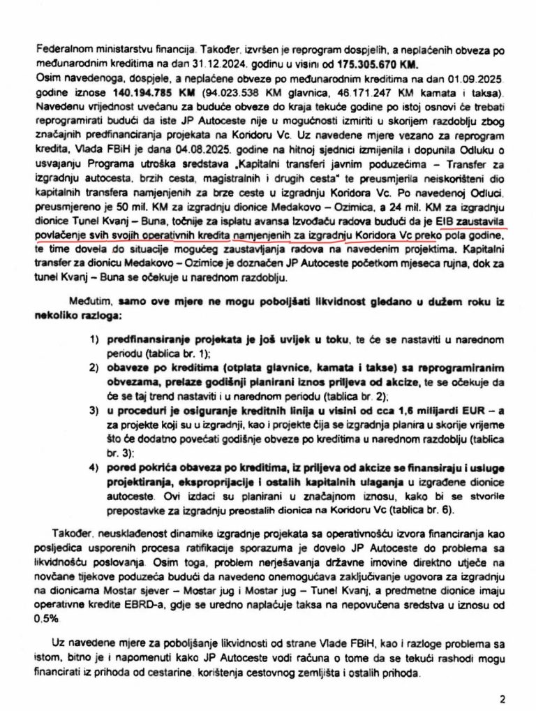 Zbog istrage evropskog tužioca protiv Lasića i Dževlana: Evropska investiticijska banka obustavila finansiranje Autocesta Federacije BIH! Zbog istrage evropskog tužioca protiv Lasića i Dževlana: Evropska investiticijska banka obustavila finansiranje Autocesta Federacije BIH!