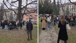 (FOTO i VIDEO) Protest studenata ispred Vlade KS: Ne gasite grijanje, gasite nepravdu