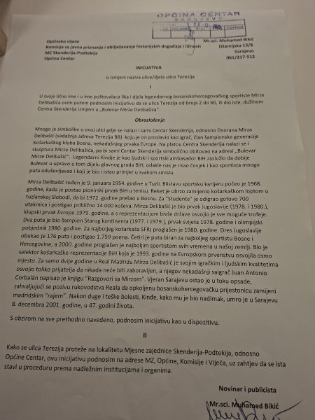 Sarajevo bi moglo dobiti Bulevar Mirze Delibašića – podnesena inicijativa za preimenovanje dijela ulice Terezija