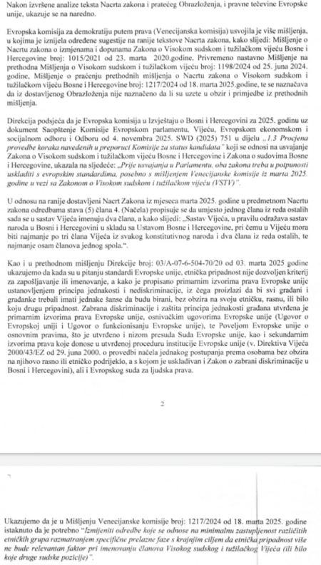 Bunoza nije uvažio mišljenje Venecijanske komisije: Etnički princip ostao ispred stručnosti, VSTV nema konačnu verziju