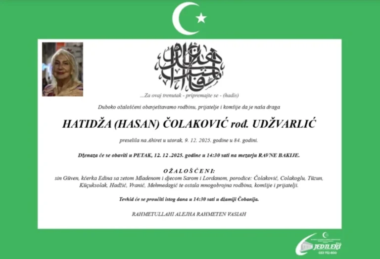 Preminula Hatidža Čolaković: Na ulicama Sarajeva bila je prepoznatljiva po svom modnom stilu