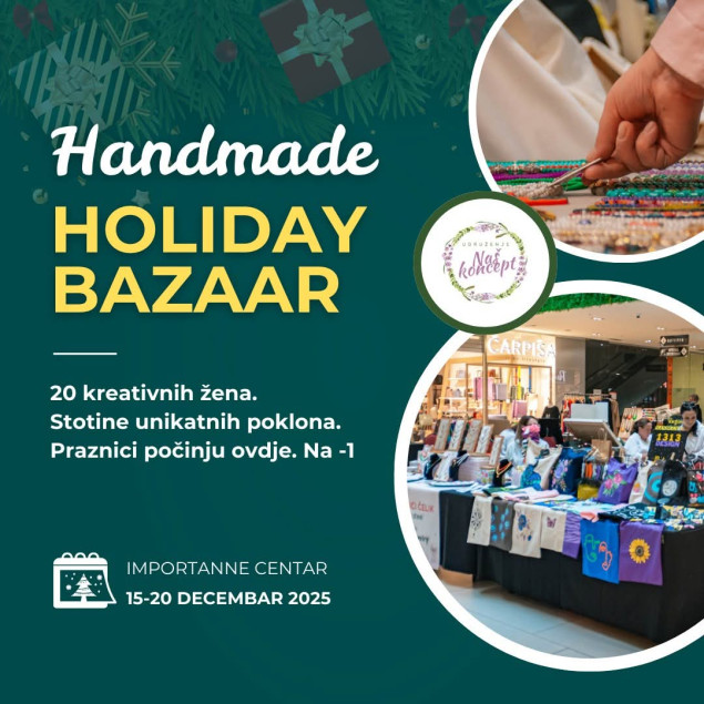 Još niste kupili novogodišnje poklone? Počinje Handmade Holiday Bazaar! Još niste kupili novogodišnje poklone? Počinje Handmade Holiday Bazaar!