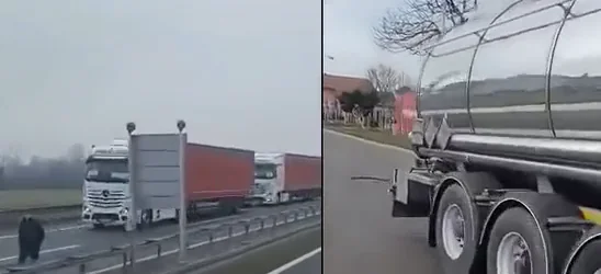 Protest prijevoznika: Teretna vozila zaustavljena na više graničnih prelaza Protest prijevoznika: Teretna vozila zaustavljena na više graničnih prelaza