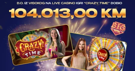 Igrač iz Visokog s 13 KM uloga osvojio 104.000 KM na live casinu Premier kladionice!