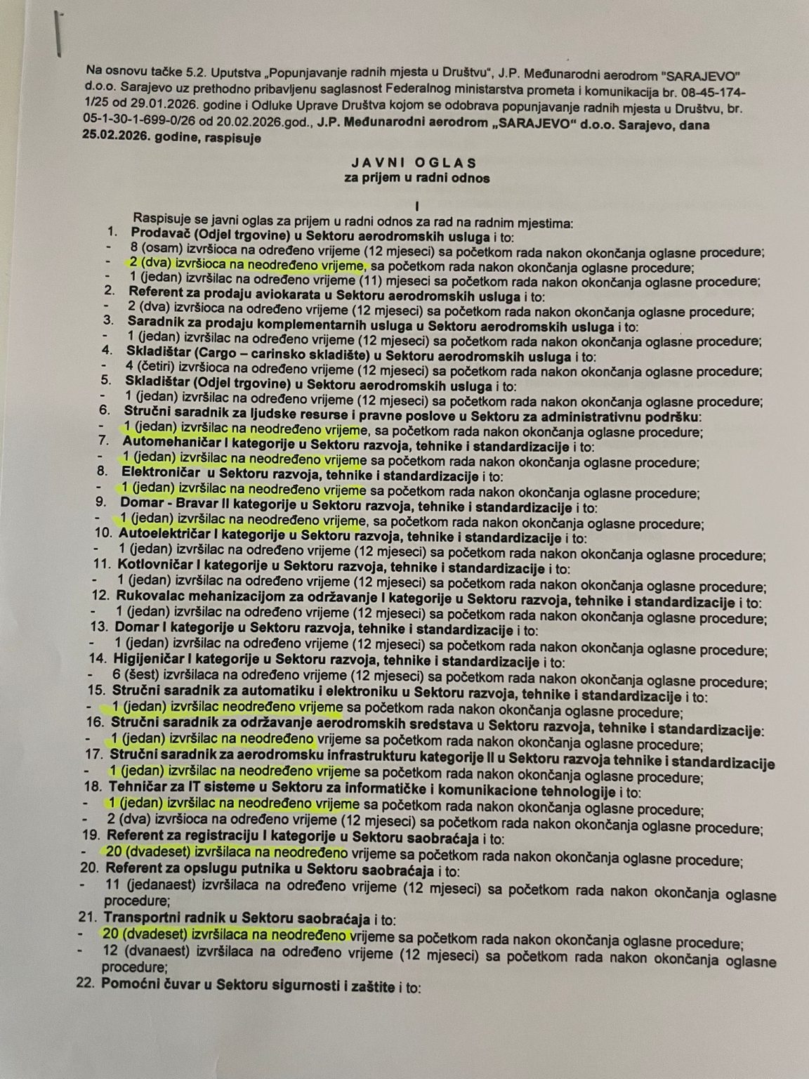 Nakon upisa u sudski registar: Uprava Aerodroma Sarajevo raspisuje konkurs za 154 radnika po instrukcijama Trojke i HDZ-a