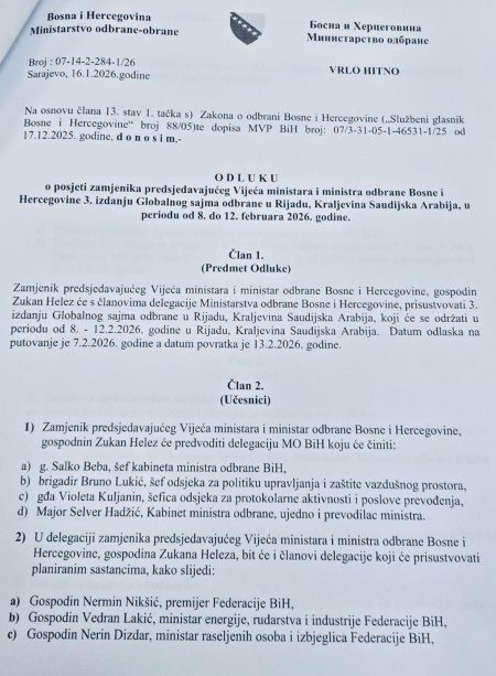 Zukan Helez odredio bh. delegaciju za sajam u Rijadu: Bosnu i Hercegovinu u Saudijskoj Arabiji će predstavljati i supruge Nermina Nikšića i Nerina Dizdara