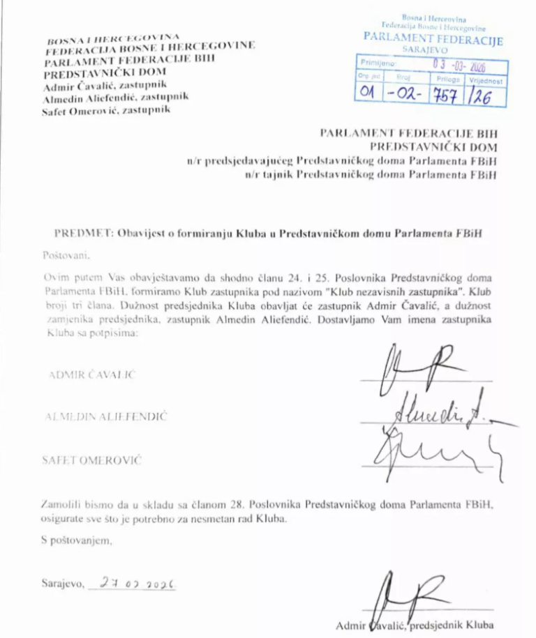 Predstavnički dom: Čavalić sa Omerovićem i Aliefendićem formirao novi klub, Stranka za BiH spala na dva zastupnika Predstavnički dom: Čavalić sa Omerovićem i Aliefendićem formirao novi klub, Stranka za BiH spala na dva zastupnika
