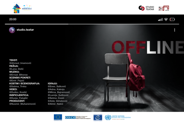 Premijera predstave Offline 30. marta u Bosanskom narodnom pozorištu Zenica