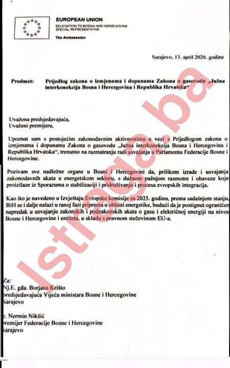 Evropska unija upozorila Bosnu i Hercegovinu zbog Južne interkonekcije: Ako želite novac i nastavak puta prema EU, uskladite energetske propise sa našim zakonodavstvom i vašim preuzetim obavezama!