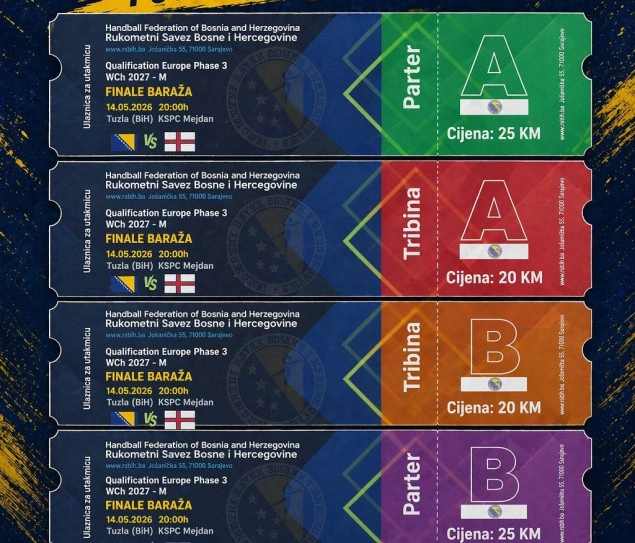Počela prodaja ulaznica za rukometni duel Bosne i Hercegovine i Farskih Ostrva