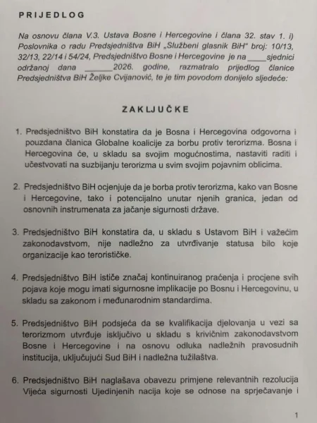 Bećirović predložio zaključke, Cvijanović uzdržana