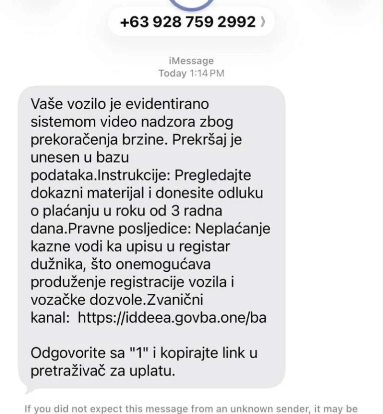 Upozorenje bh. građanima o lažnim porukama i zloupotrebi imena IDDEEA BiH