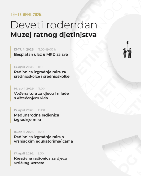 Muzej ratnog djetinjstva od 13. do 17. aprila obilježava devetu godišnjicu brojnim aktivnostima