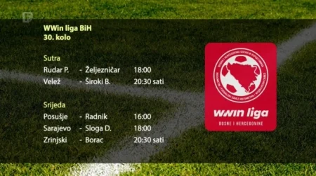 Nastavlja se nogometno prvenstvo BiH: U utorak prve dvije utakmice 30. kola