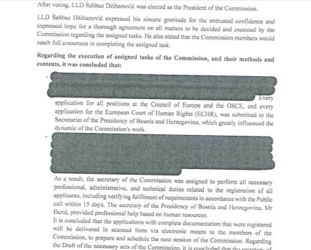 Izvještaj cenzurisan na 14 stranica: Kako je MVP BiH kompromitovalo izbor sudije ESLJP i osramotilo državu pred Vijećem Evrope