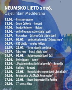 Neumsko ljeto 2026. okuplja glazbenike, umjetnike i sportaše iz regije