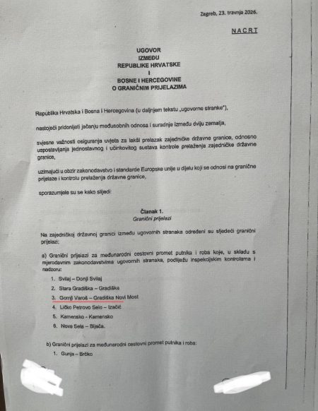Legalizacija nezakonitog graničnog prijelaza: Konaković ujutro prijavio HDZ-ove i SNSD-ove kadrove zbog otvaranja Gradiške, a popodne s njima glasao da ovaj prijelaz bude dio sporazuma sa Hrvatskom!