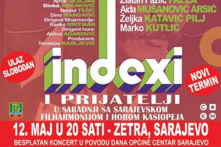 Besplatni koncert Indexi i prijatelji 12. maja u sarajevskoj Zetra