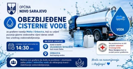 Općina Novo Sarajevo – Osigurane cisterne s pitkom vodom Općina Novo Sarajevo – Osigurane cisterne s pitkom vodom