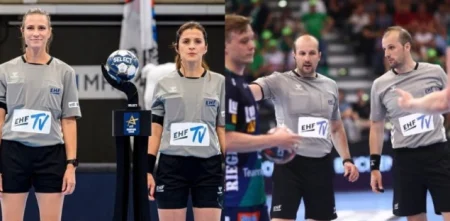Amar i Dino Konjičanin, Vesna Balvan i Tatjana Praštalo sude polufinala Lige šampiona Amar i Dino Konjičanin, Vesna Balvan i Tatjana Praštalo sude polufinala Lige šampiona