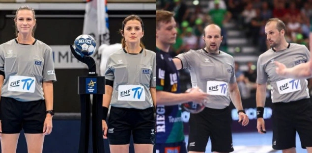 Amar i Dino Konjičanin, Vesna Balvan i Tatjana Praštalo sude polufinala Lige šampiona Amar i Dino Konjičanin, Vesna Balvan i Tatjana Praštalo sude polufinala Lige šampiona