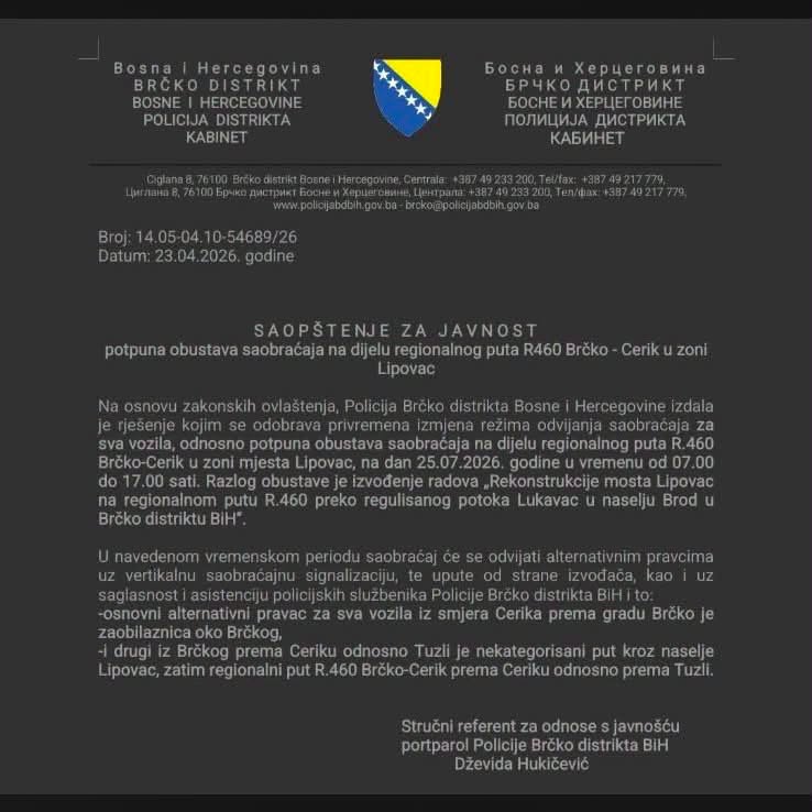 JP PUTEVI BRČKO: OBAVJEŠTENJE JP PUTEVI BRČKO: OBAVJEŠTENJE