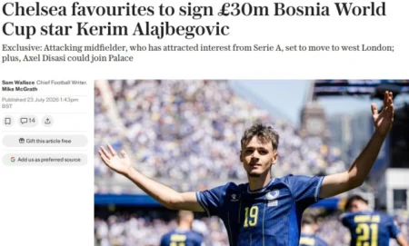 The Telegraph: Chelsea favorit za dovođenje Alajbegovića The Telegraph: Chelsea favorit za dovođenje Alajbegovića