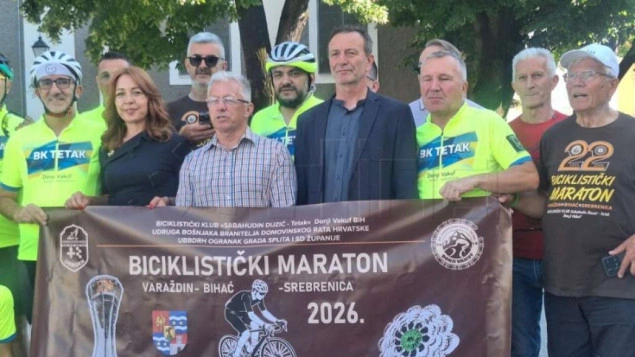 Iz Varaždina krenuo biciklistički maraton Da se ne zaborave Vukovar i Srebrenica Iz Varaždina krenuo biciklistički maraton Da se ne zaborave Vukovar i Srebrenica