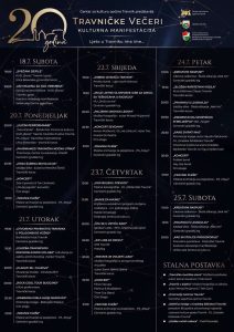 Jubilarno 20. izdanje Travničkih večeri od 18. do 25. srpnja
