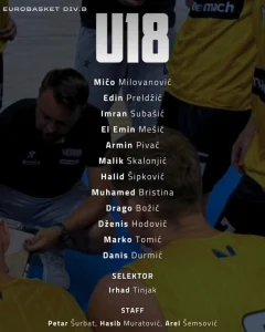 Selektor Tinjak odabrao 12 igrača U-18 reprezentacije BiH za Evropsko prvenstvo B divizije