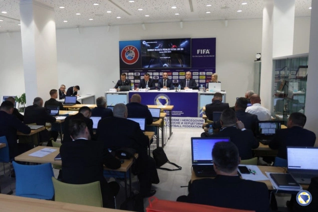 Održan seminar delegata Premijer futsal lige BiH te obavljen žrijeb takmičarskih brojeva Održan seminar delegata Premijer futsal lige BiH te obavljen žrijeb takmičarskih brojeva