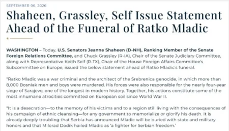 Oštra poruka iz Washingtona pred sahranu Mladića: Bio je osuđeni arhitekta genocida